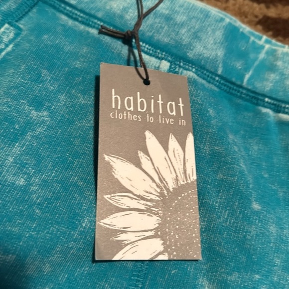 NEW HABITAT Pull on terry cloth pants Womens L turquoise blue Beach loungewear - Picture 8 of 15